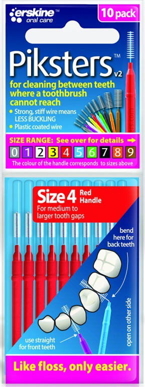Piksters Interdental Brushes č. 4 červené