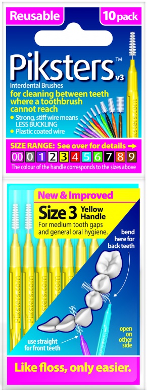 Piksters Interdental Brushes č. 3 žlté