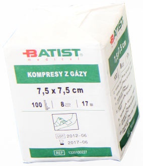 Gázové štvorce 7,5 x 7,5 cm