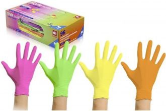 Rukavice nitrilové tutti-frutti L